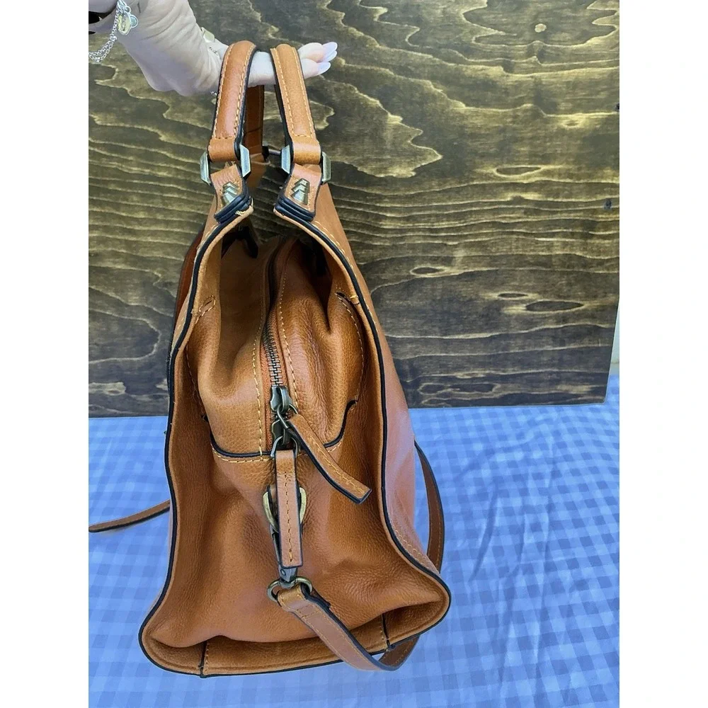 C & C California Leather‎ Bag Satchel Crossbody Tote Womens Bag British Tan